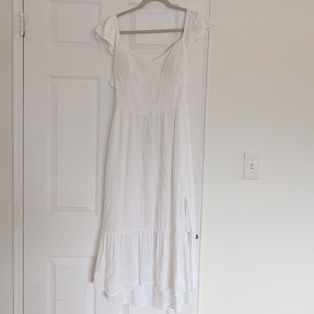 Hollister White Midi Dress